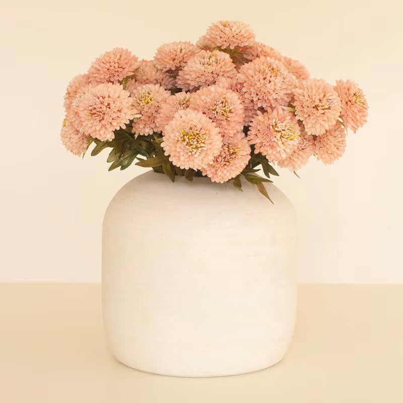 Artificial Light Pink Ball Dahlias | Seven Blooms