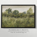Field of Oats Landscape Print Black Framed Canvas