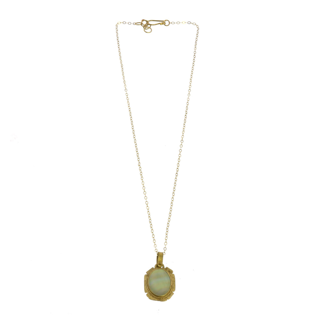 Mother of Pearl Audrey Sunburst Medallion Necklace