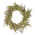 Cream Bud Wreath w/Eva Foliage