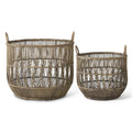 Gray Wash Rattan Nesting Basket