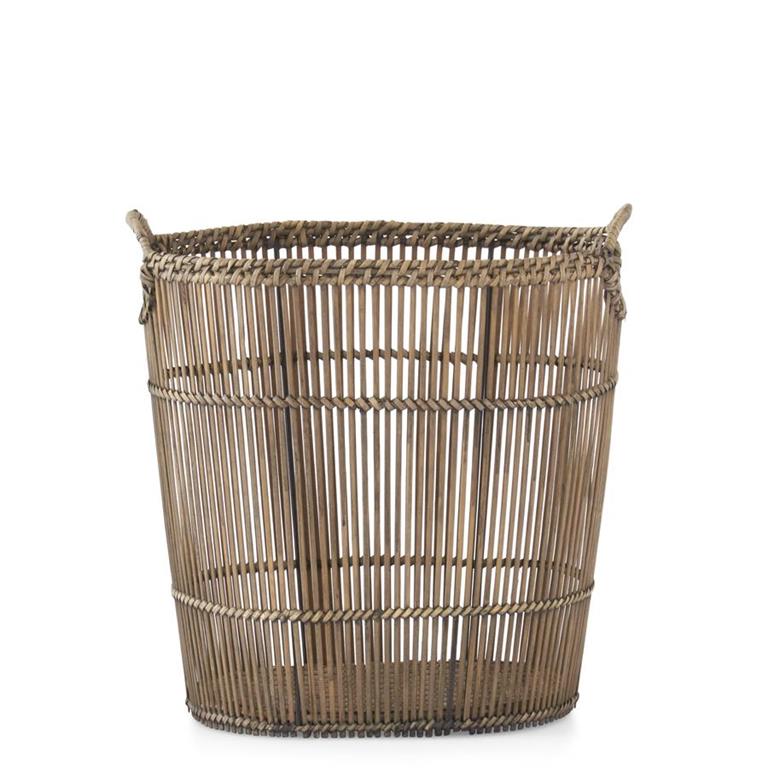 Metal Framed Rattan Slat Nesting Basket