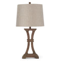 Brown Woodgrain Resin Table Lamp