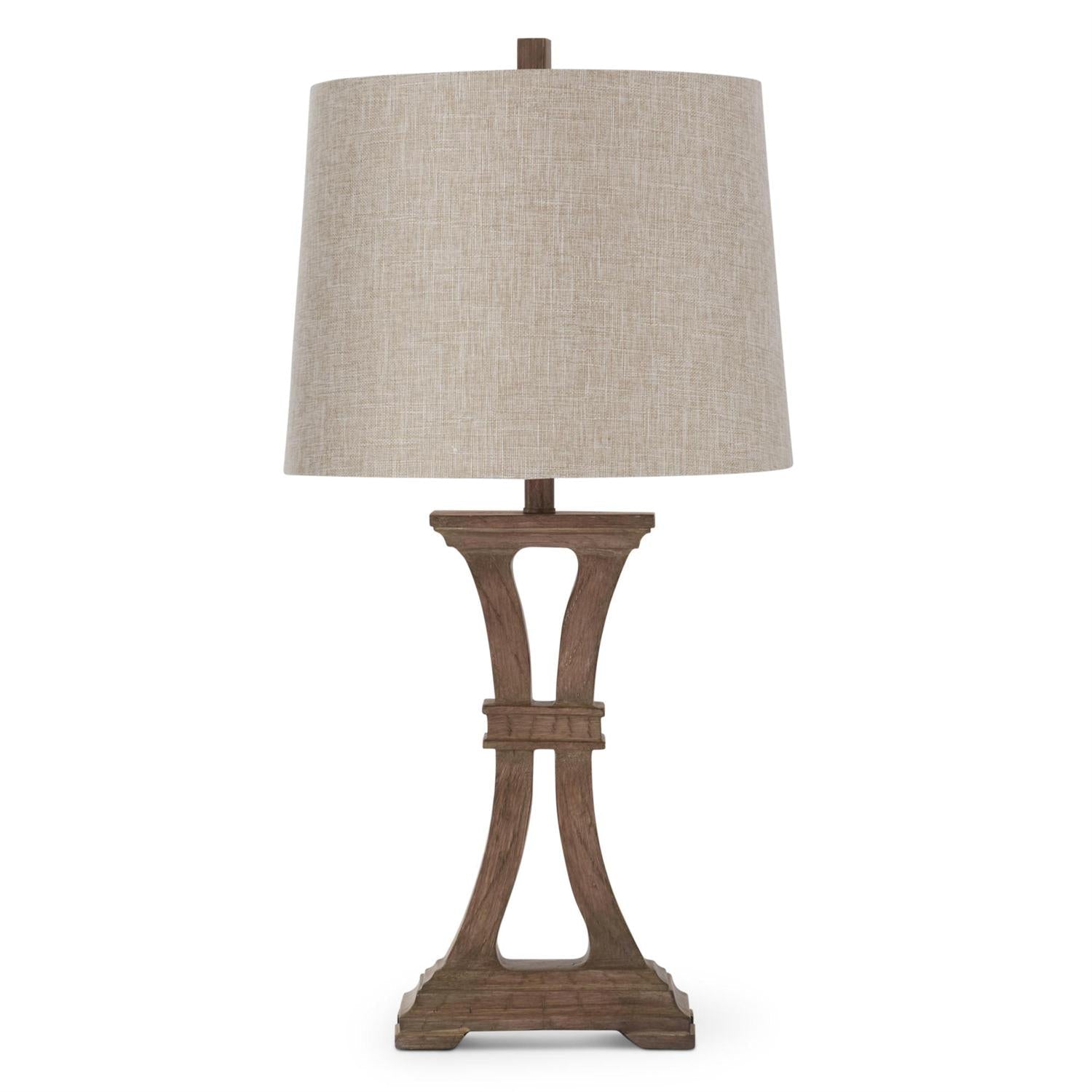 Brown Woodgrain Resin Table Lamp
