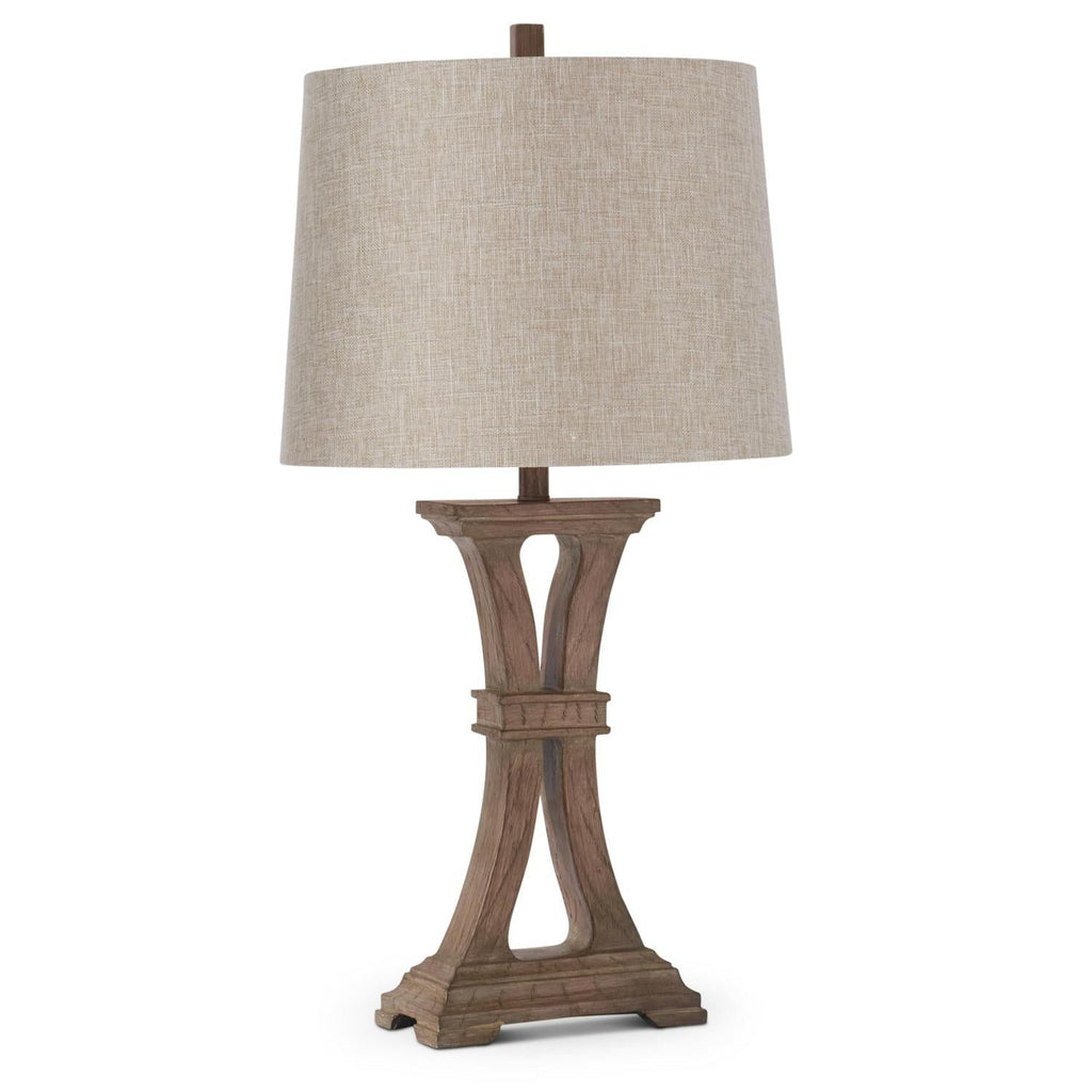 Brown Woodgrain Resin Table Lamp