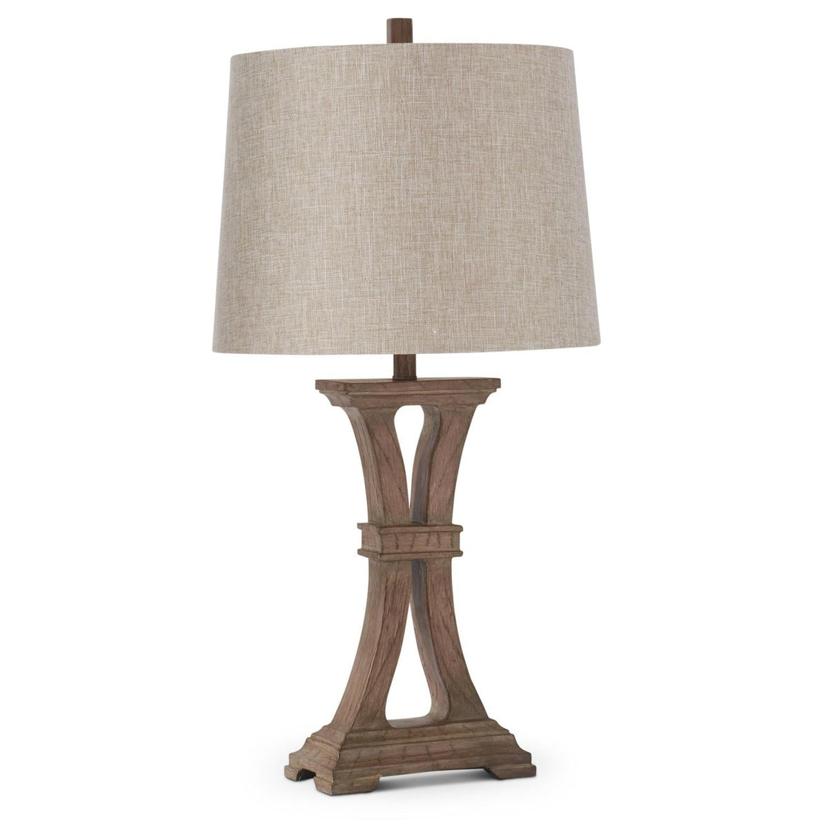Brown Woodgrain Resin Table Lamp