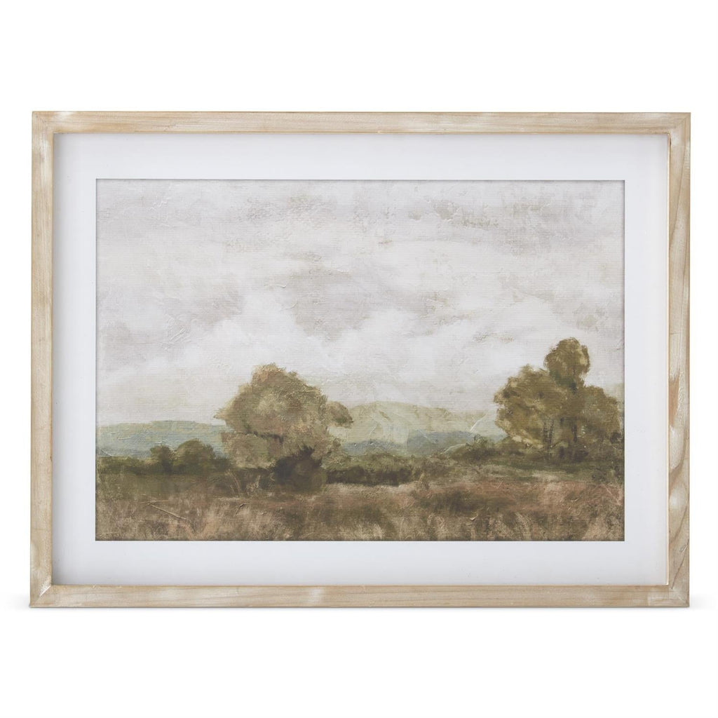 Framed Landscape Print | Natural Wood
