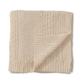 Natural Cream Cable Knit Cottom Throw Blanket