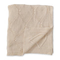 Cream Diamond Knit Throw Blanket