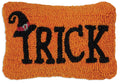 Halloween Trick Hand Hooked Wool Pillow