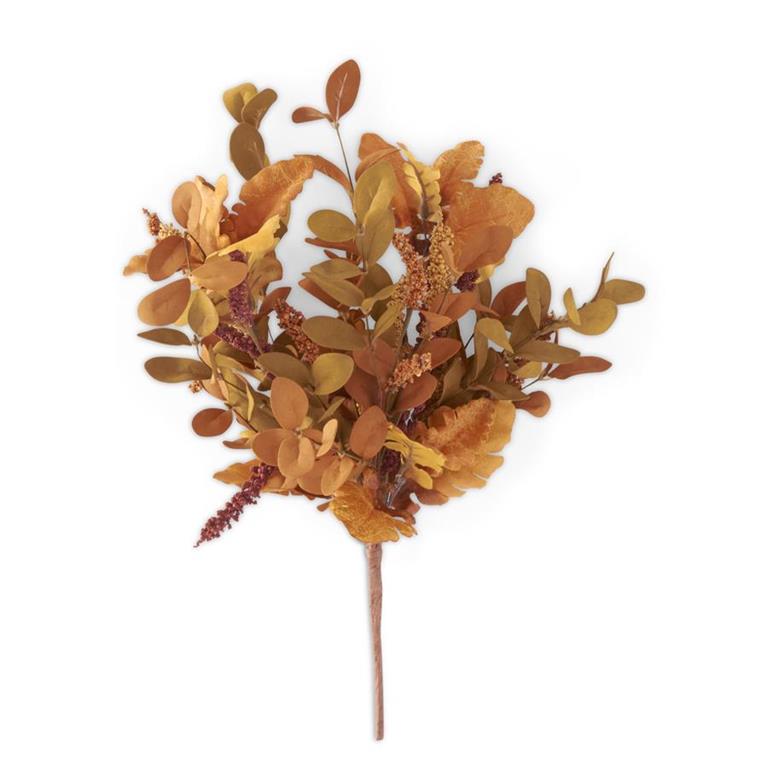 Autumn Brown Leaves Bush w/ Burgundy Berries