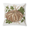Embroidered Brown Pumpkin Square Pillow