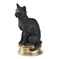 Black Cat Taper Candleholder on Gold Base