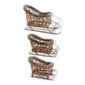 Brown Twig & Metal Sleigh with Fur