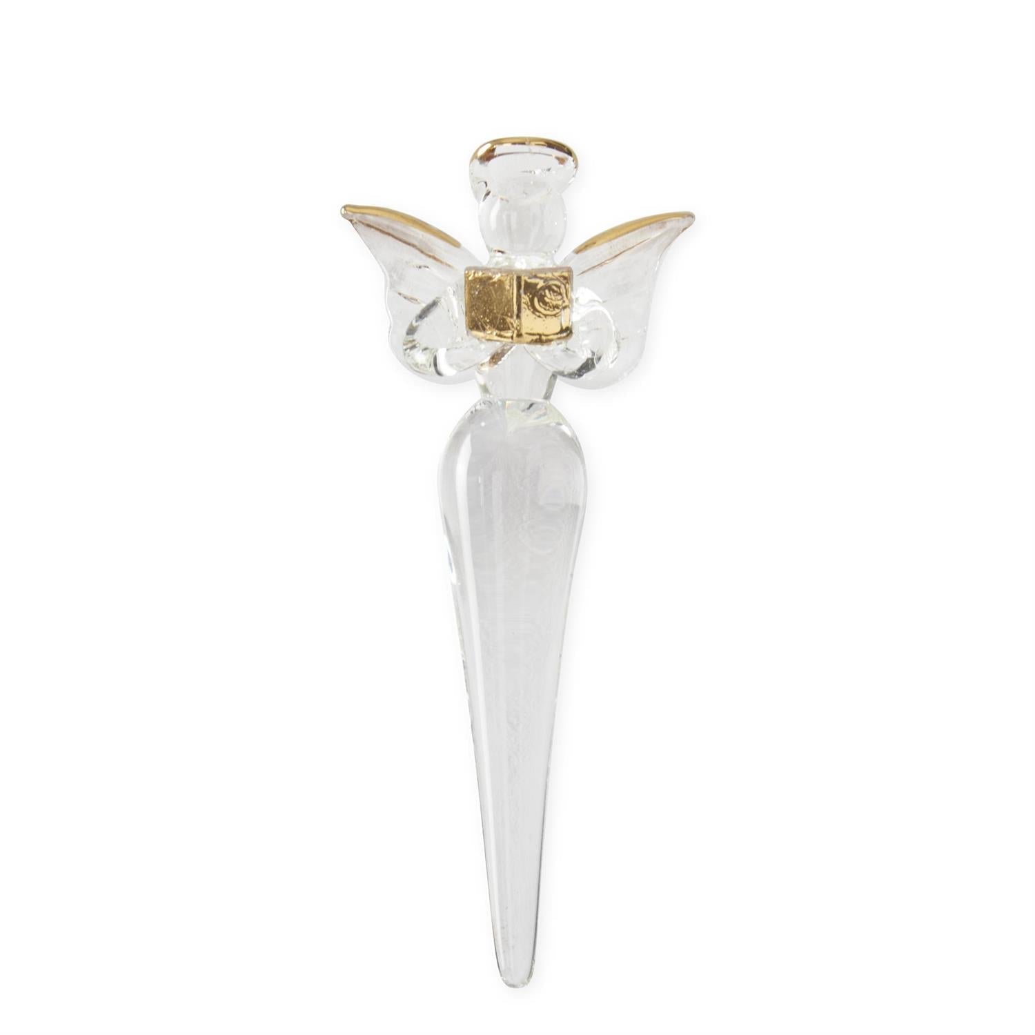 Glass Angel Icicle Ornaments Gift Box of 4
