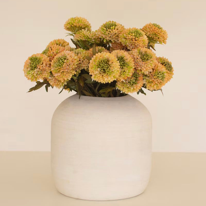 Artificial Yellow Ball Dahlias | Seven Blooms