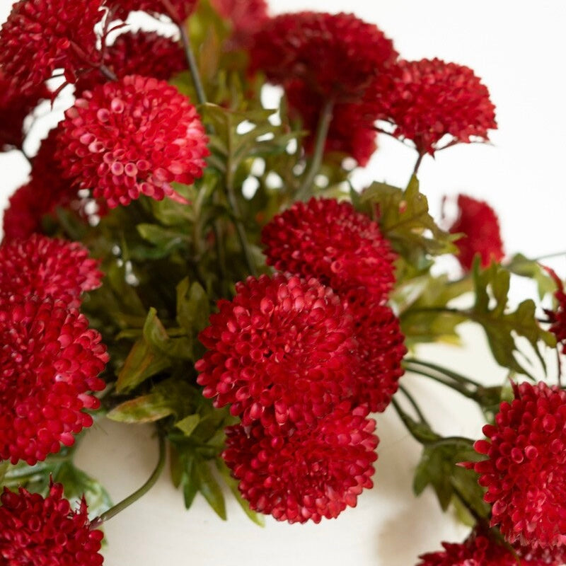 Artificial Red Ball Dahlias | Seven Blooms
