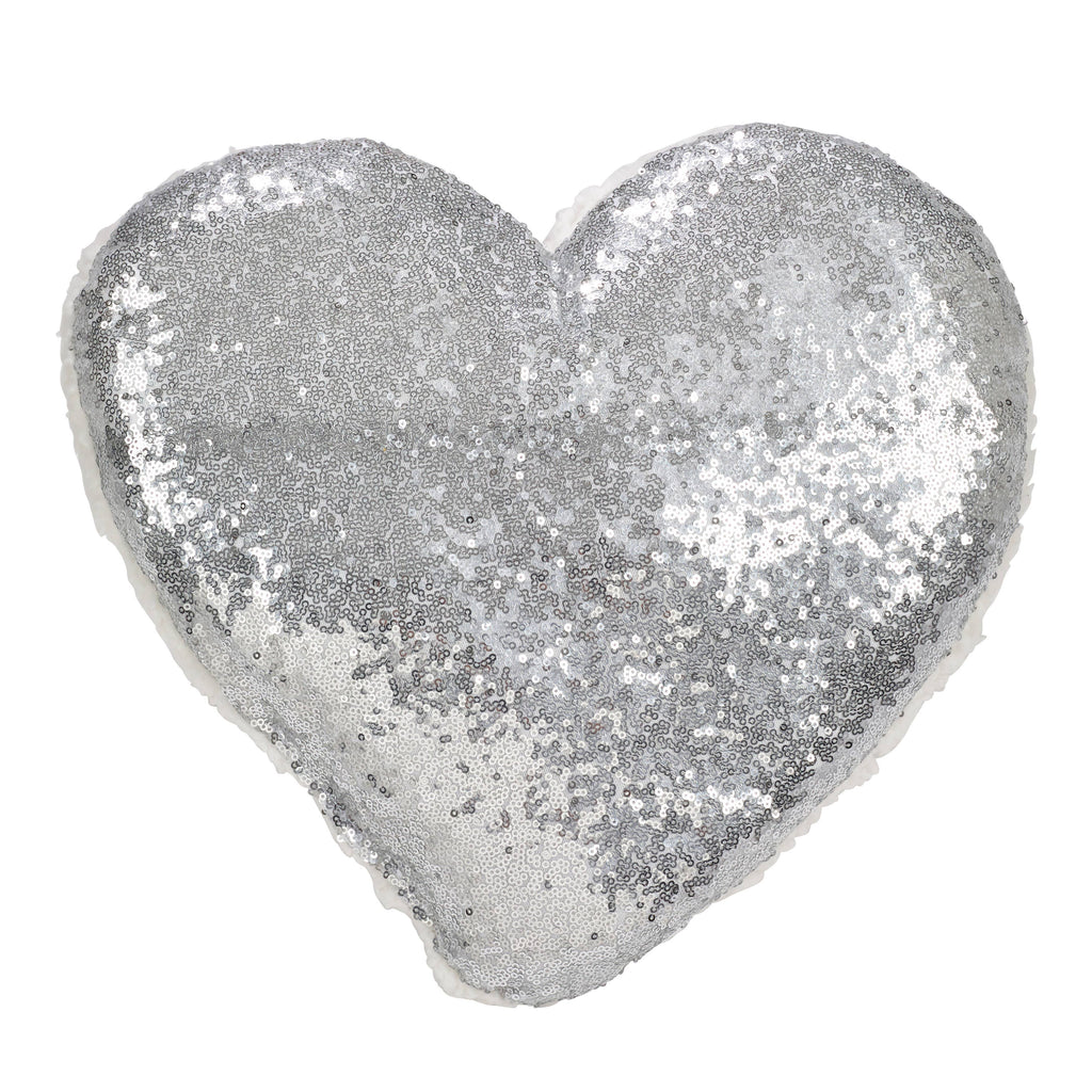 Heart Sequin Pillow - Poly Filled