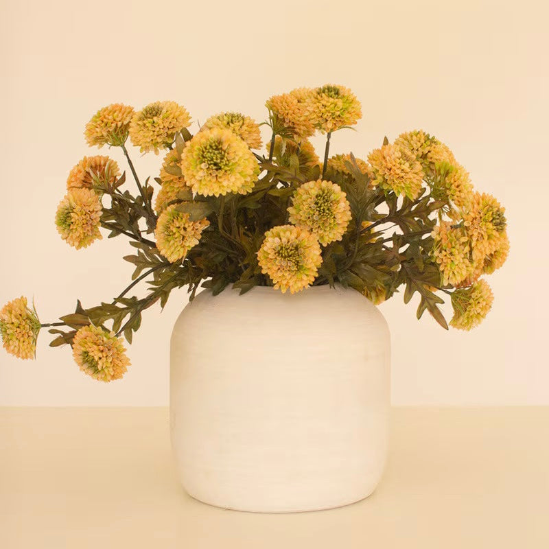 Artificial Yellow Ball Dahlias | Seven Blooms
