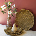 Flower-Shaped Woven Seagrass Tray