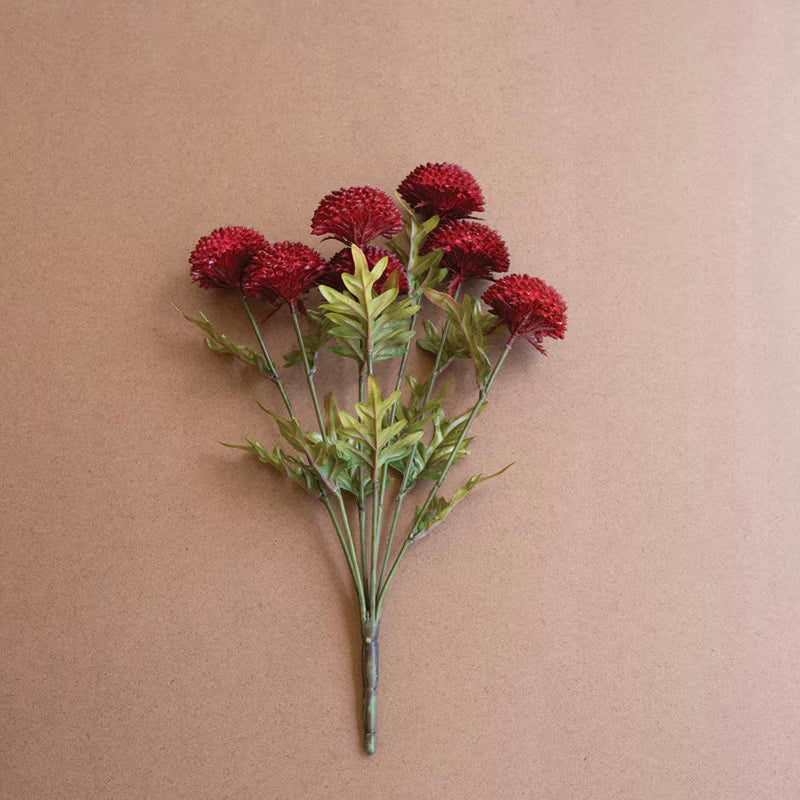 Artificial Red Ball Dahlias | Seven Blooms