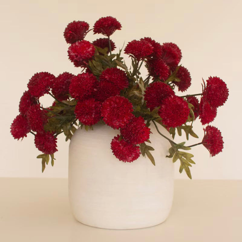 Artificial Red Ball Dahlias | Seven Blooms