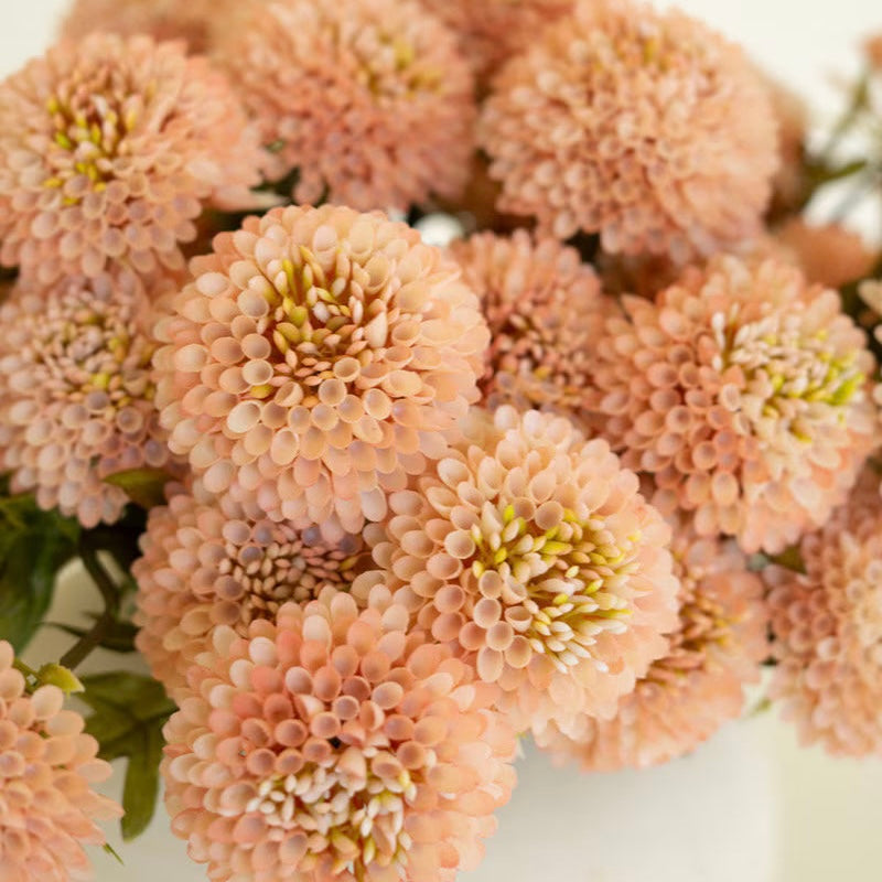 Artificial Light Pink Ball Dahlias | Seven Blooms
