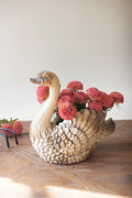Faux Concrete Swan Planter