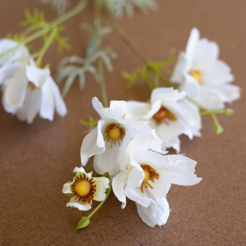 Artificial White Cosmos Spray