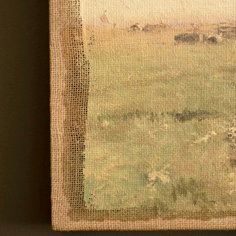 Field of Cows Painting on Burlap
