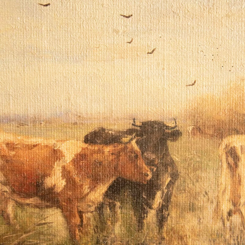 Field of Cows Painting on Burlap
