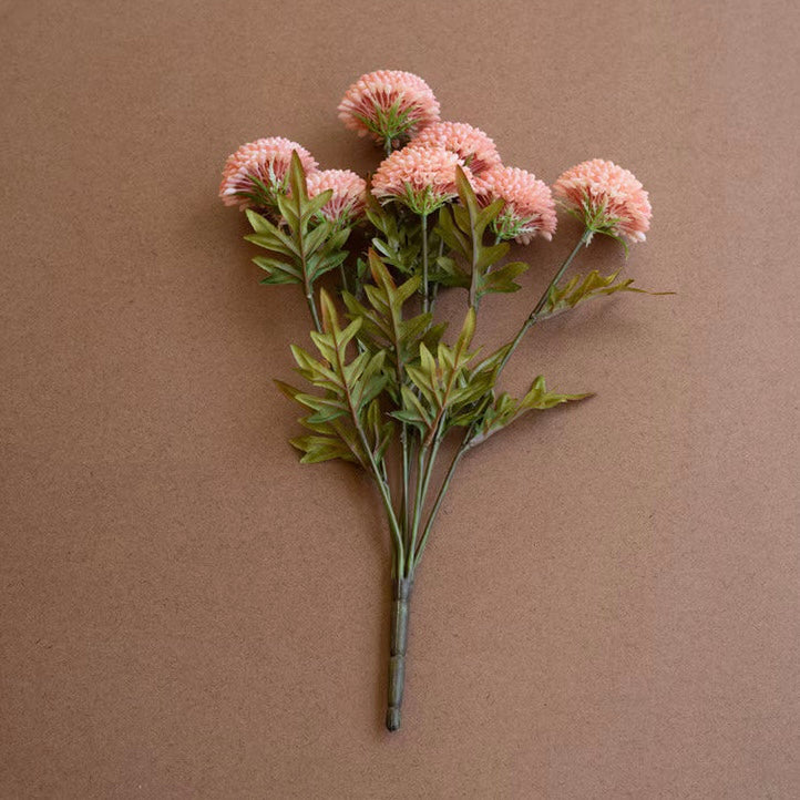 Artificial Light Pink Ball Dahlias | Seven Blooms