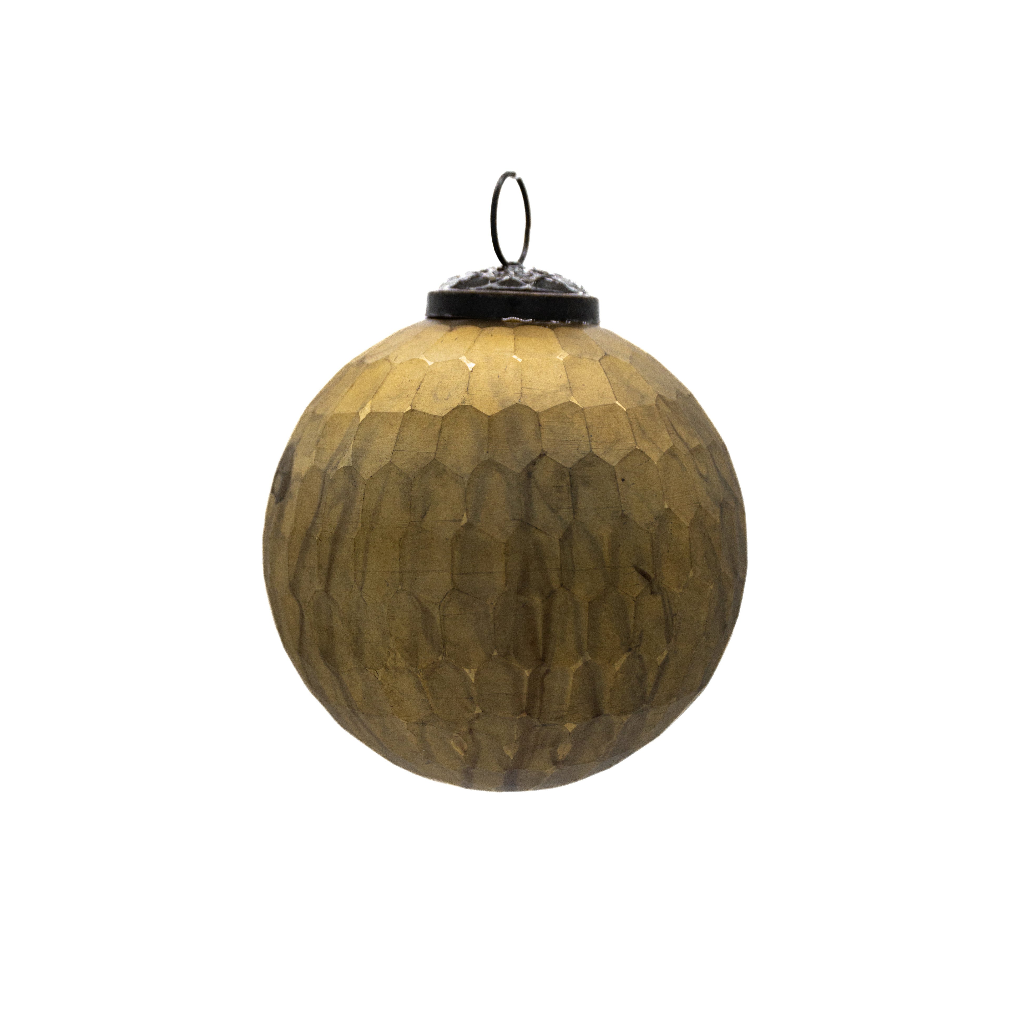 Honeycomb Pattern Glass Ball Ornament