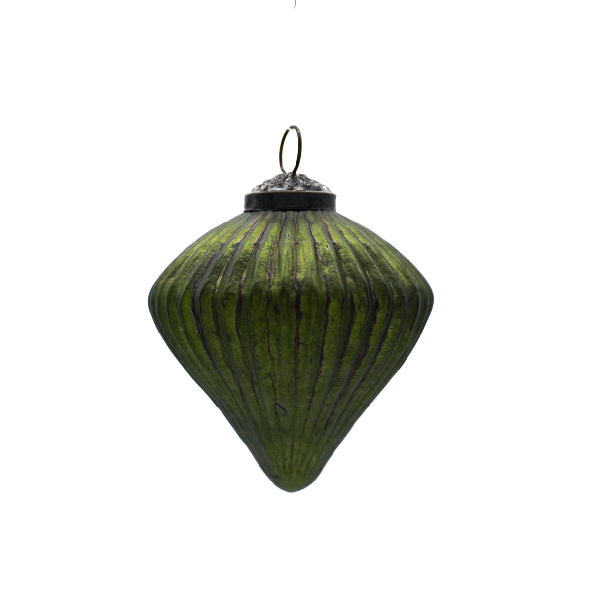 Diamond Drop Glass Ornament - Assorted Colors