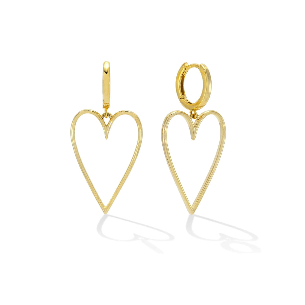 Lovestruck Heart Hoop Gold Earrings Pair