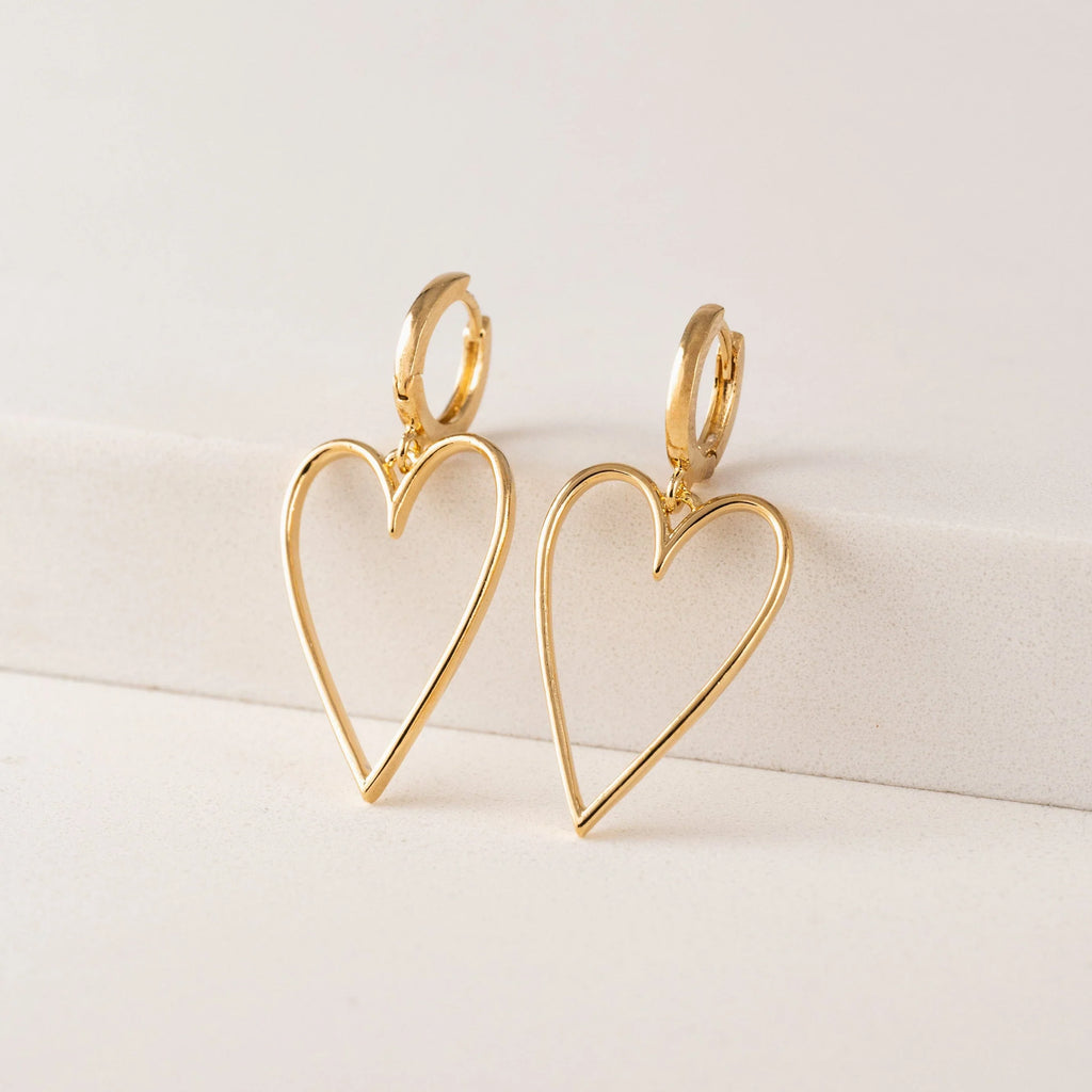 Lovestruck Heart Hoop Gold Earrings Pair