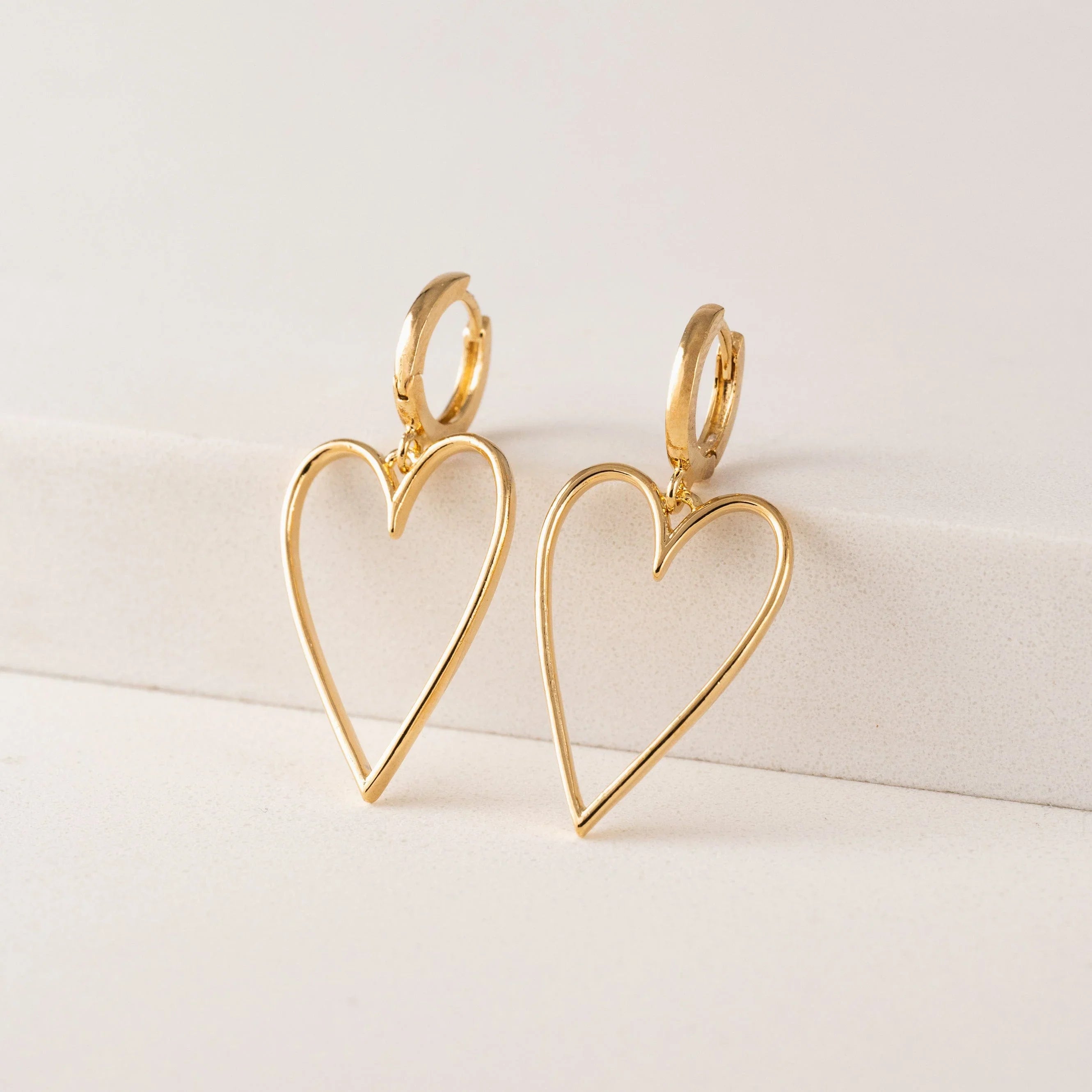 Lovestruck Heart Hoop Gold Earrings Pair