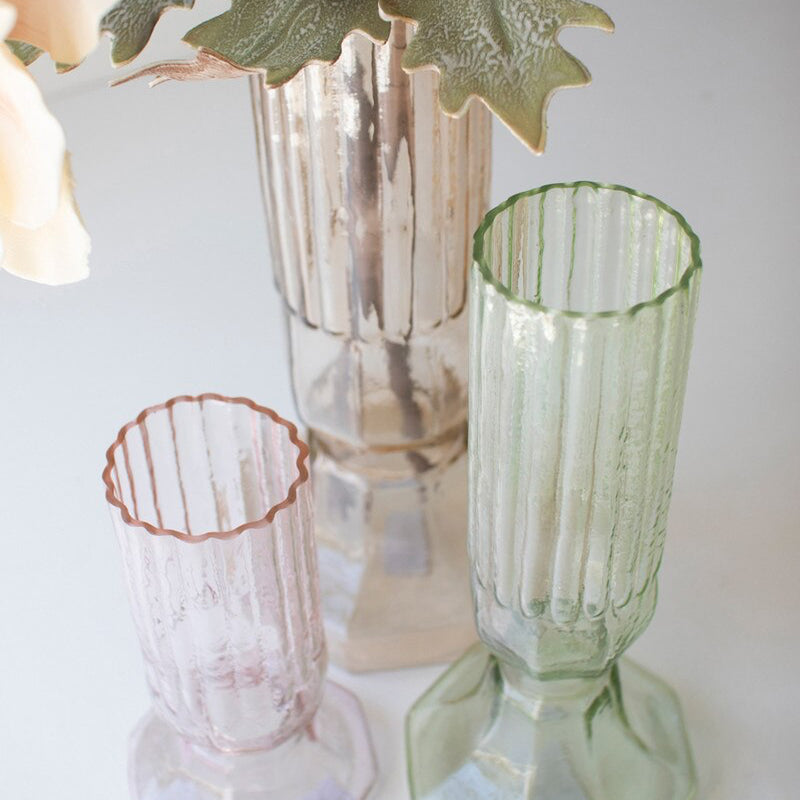 Fluted Glass Vase, Three Sizes