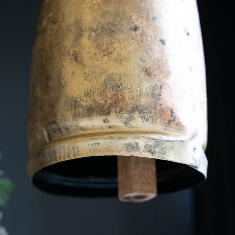 Large Antique Gold Christmas Bell