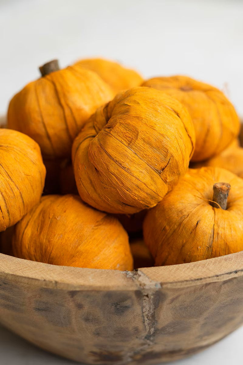 Dried Miniature Faux Pumpkins - Orange