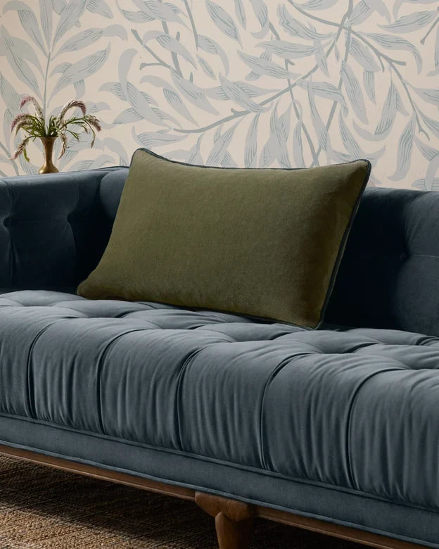 Liza Green Velvet Lumbar Pillow by Loloi