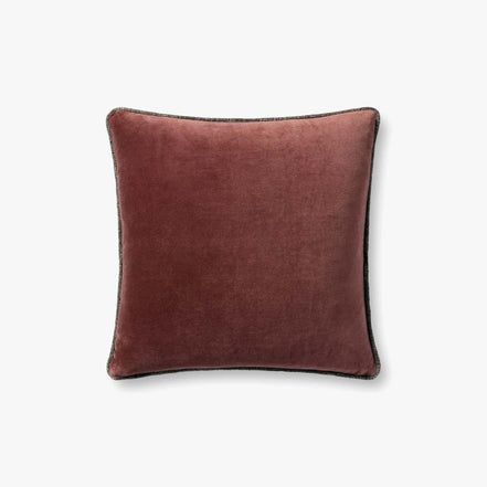 Liza Wine Velvet Square Pillow by Loloi