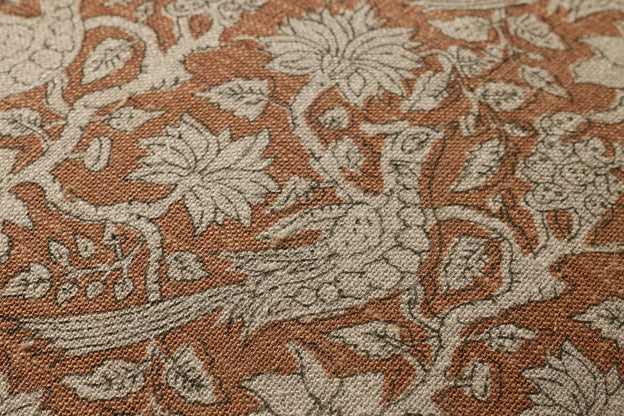 Linen Rust Floral Pillow by Loloi