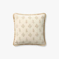 Darla Ivory Floral Fringe Pillow by Loloi