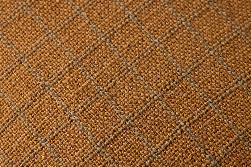 Dinah Grid Clay Ruffle edge Lumbar Pillow by Loloi