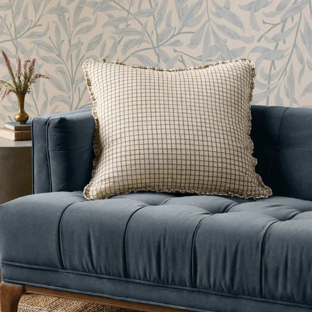 Dinah Ivory & Brown Ruffle Edge Pillow by Loloi