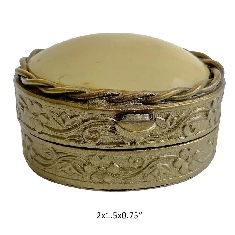 Decorative Brass Pill Box