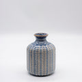 Embossed Stoneware Vases with Blue Glaze