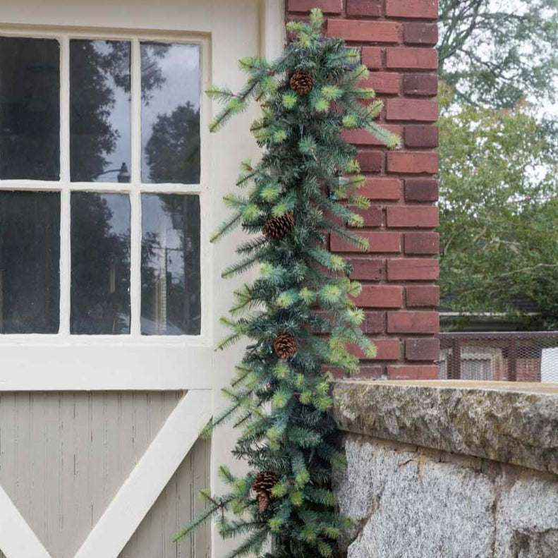 Blue Spruce Garland with LED Lights