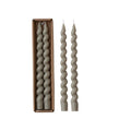 Pair of Unscented Twisted Taper Candles | Grey